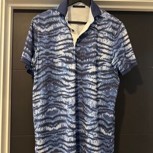 Greyson Clothiers Blue Tiger Stripes Golf Polo Men’s Small